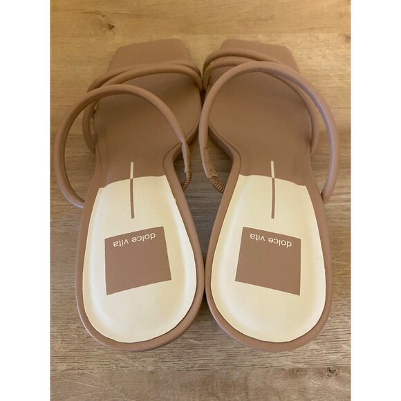 Dolce Vita Nude Strappy Block Heel Sandals Size 10 - Picture 2 of 5
